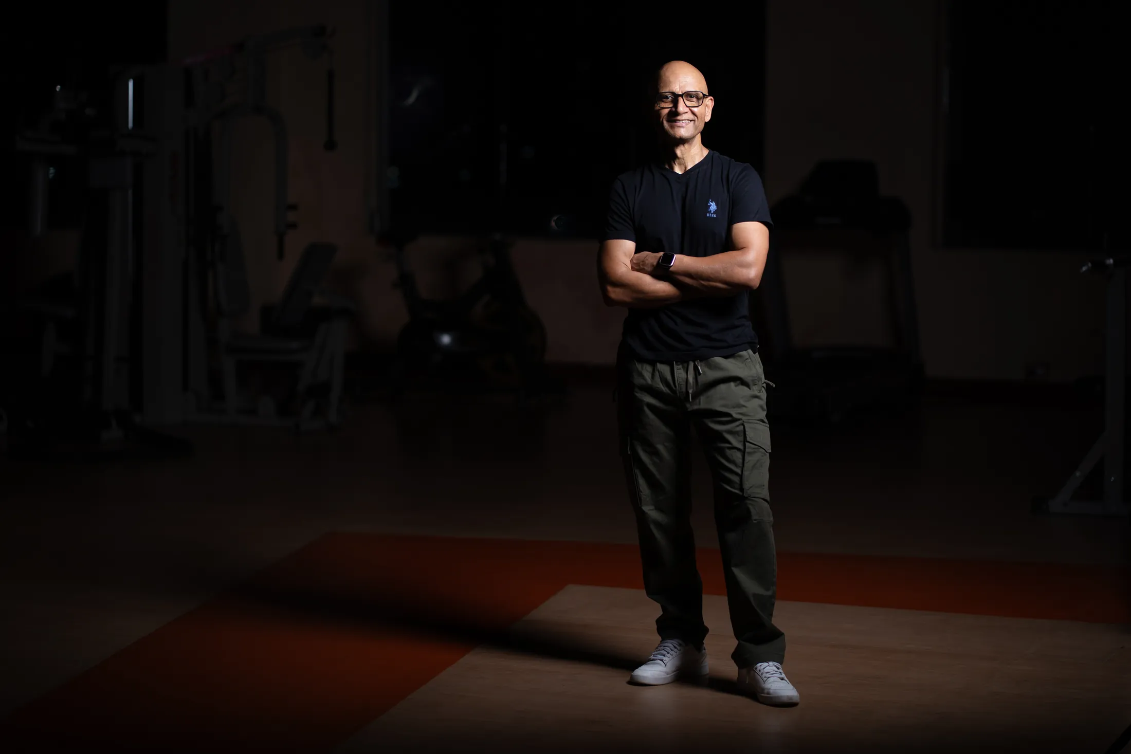 Ajay Pal Singh, fitness and nutrition coach, in the gym