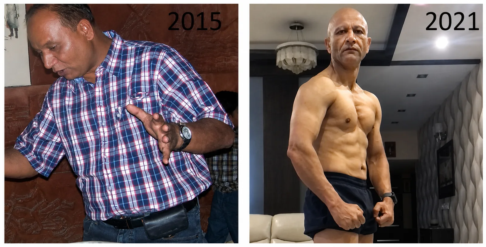 Ajay Pal Singh's transformation from 2015 to 2021 after rebuilding his health and fitness
